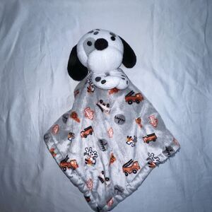 Little Beginnings Fire Truck Dog Lovey Security Blanket Engine Hat Dalmatian Toy